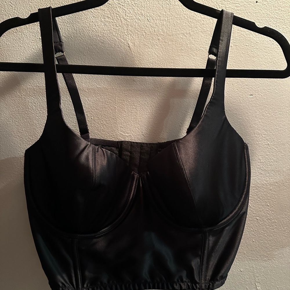 Victoria's Secret Black Satin Bustier